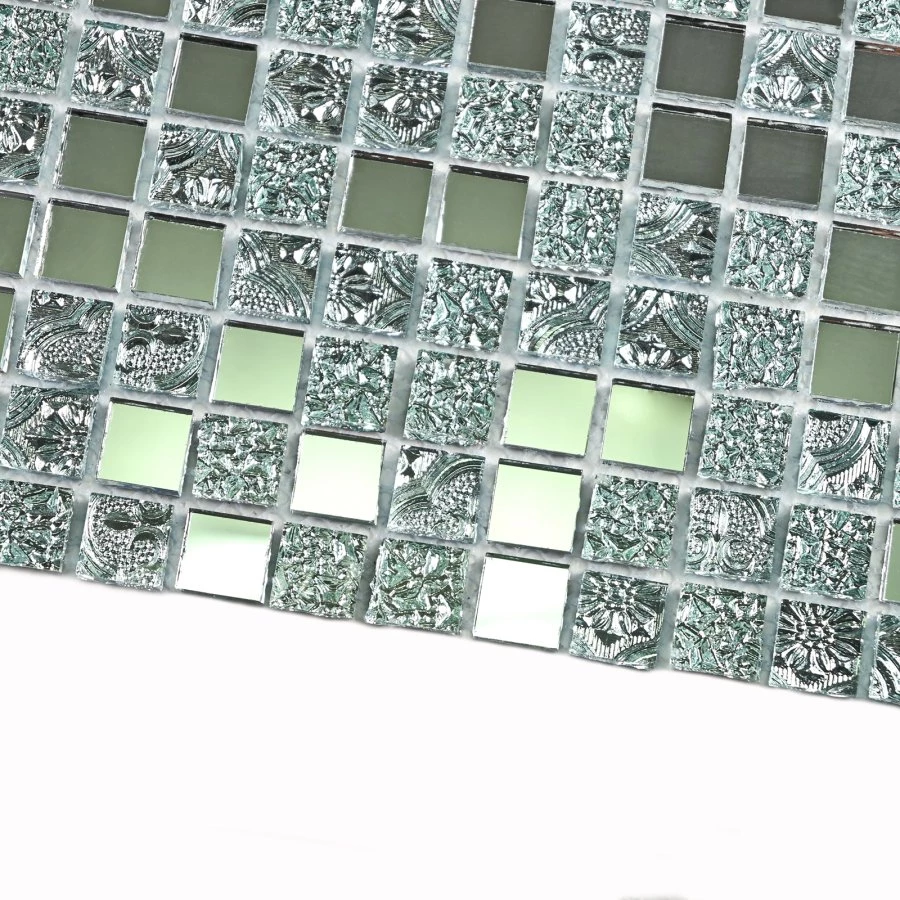 Мозаика Bonaparte Стеклянная мозаика Mirror 15х15 зеркальная глянцевая серебряная 30х30 см