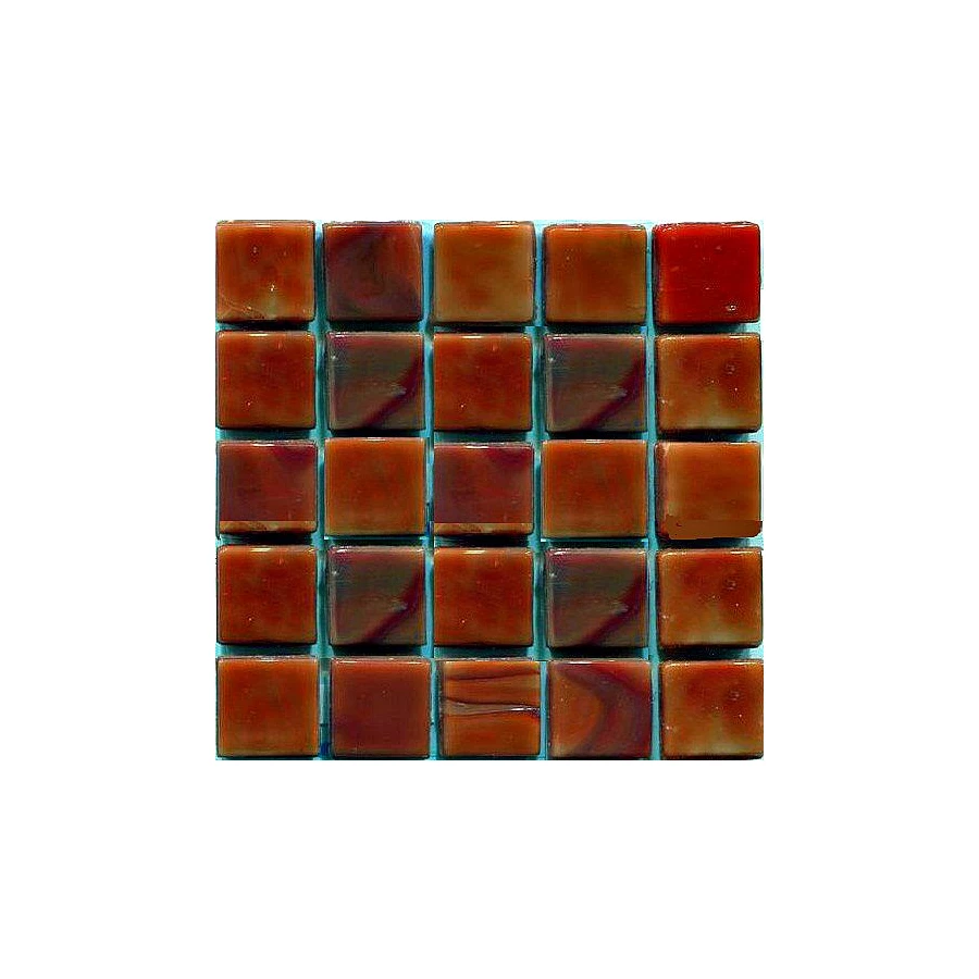 Стеклянная мозаика Art&Natura Classic Glass сетка 15х15 глянцевая оранжевая carolyn4 29,5х29,5 см