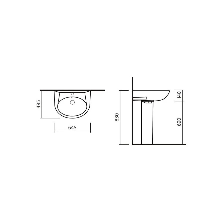 Умывальник Sanita Luxe Classic CLCSLWB01 65x48 см