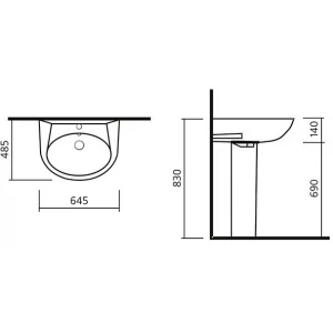 Умывальник Sanita Luxe Classic CLCSLWB01 65x48 см