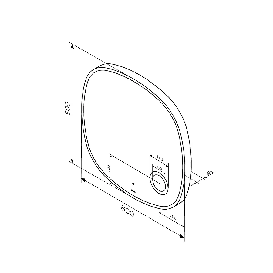 Зеркало с контурной LED подсветкой Am Pm Func ИК сенсором и косметическим зеркалом M8FMOX0803SA 80 см