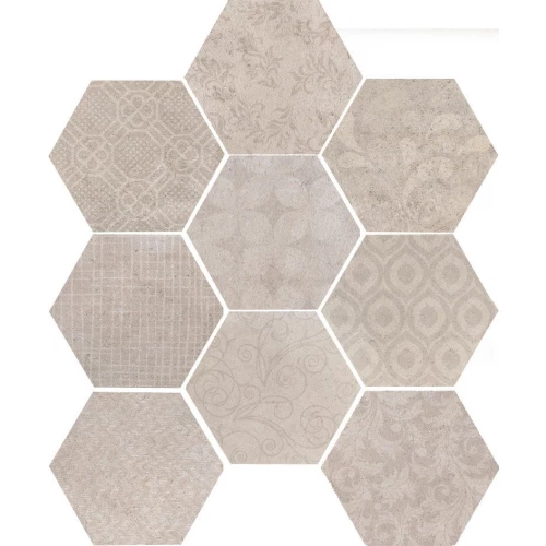 Керамогранит CIR Riabita il Cotto Esagona Fabric Shabby Chic матовый бежевый 10472522 27,7х24 см