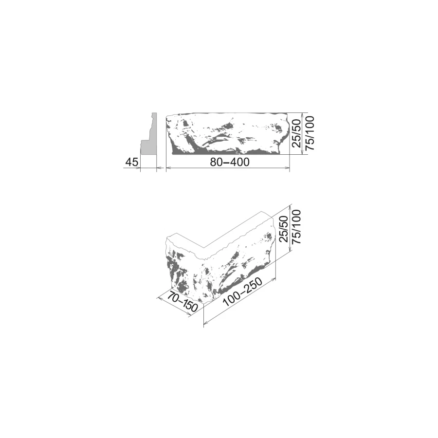 Декоративный камень углы Камелот Этна коричневый 2167н