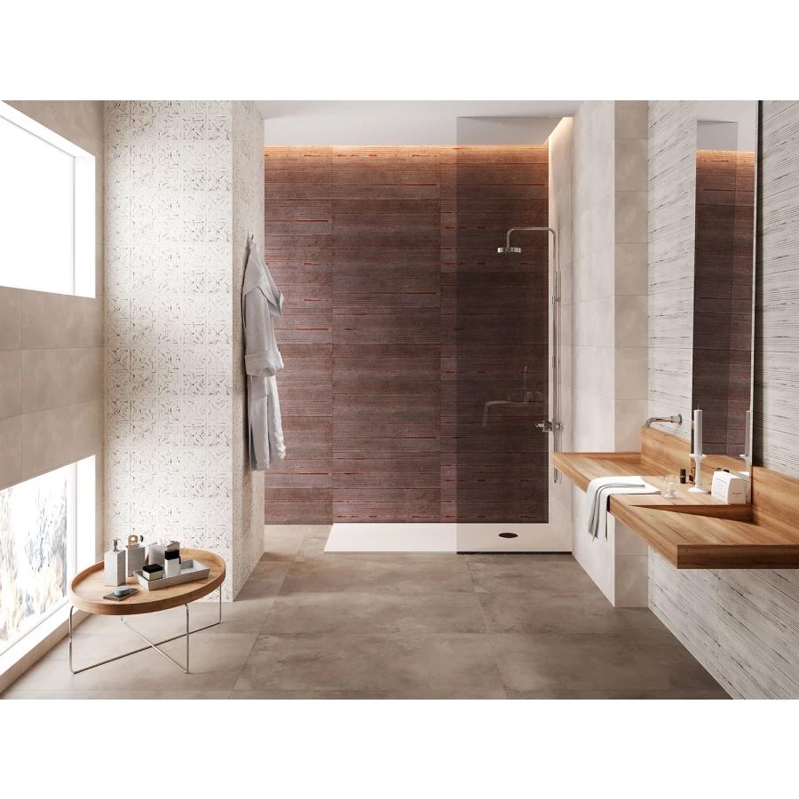 Плитка настенная Eurotile Ceramica Rebellion рельеф полоски темный 692 RBD3GY 1,32 м2 89,5х29,5 см