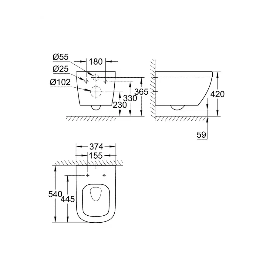 Унитаз подвесной Grohe Euro Ceramic 39328000