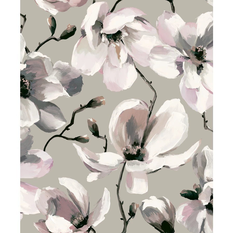 Обои флизелиновые Marburg Flora серые 47466 0,53х10,05 м