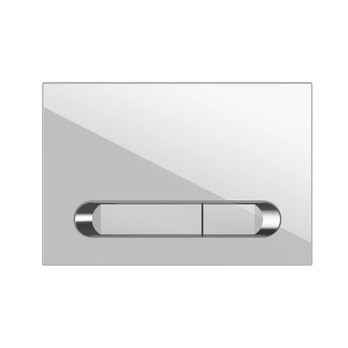 Кнопка Cersanit Estetica пластик белый с рамкой хром A64111