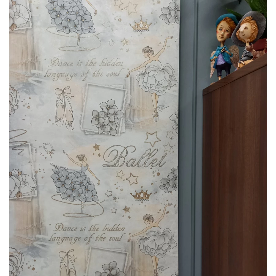 Обои флизелиновые Palitra Home HomeColor Ballet бежевые HC71905-41 1,06х10,05 м
