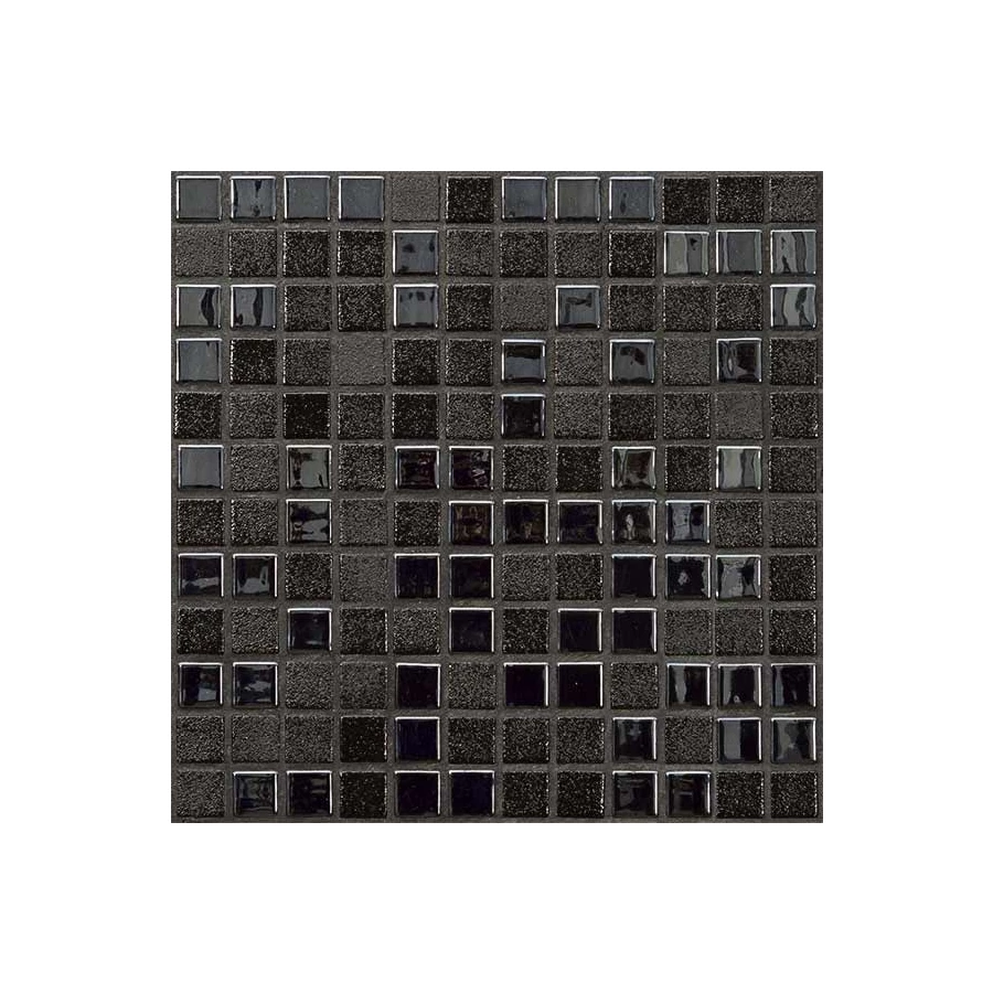 Стеклянная мозаика Mosavit Tessa Negro Blends глянцевая черная 31,6x31,6 см