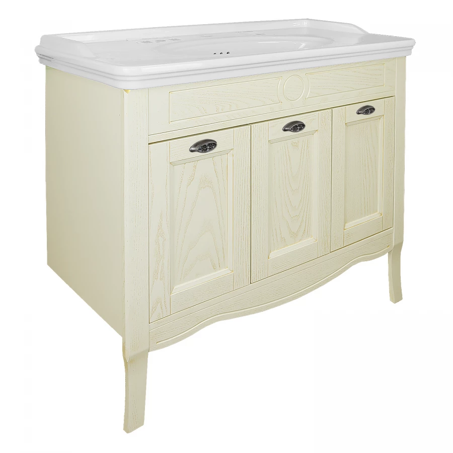 Комплект Тумба Azario Carolina 100 патина с раковиной Artdeco 100 Kale бежевое золото CS00090676 100х88х50 см