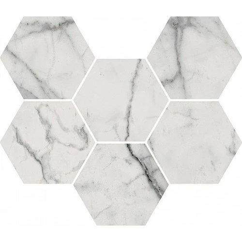 Мозаика Italon Шарм Эво Статуарио Гексагон белый 25х29 см
