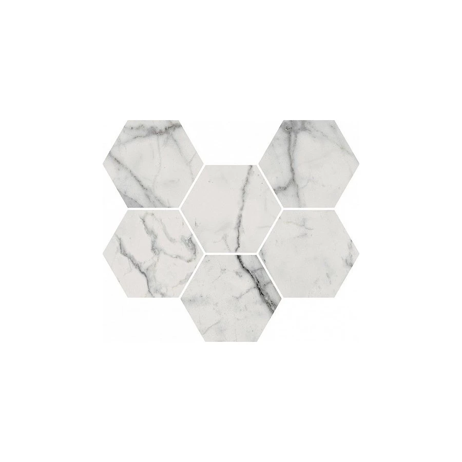 Мозаика Italon Шарм Эво Статуарио Гексагон белый 25х29 см
