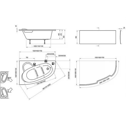 Ванна Ravak Asymmetric правая P C471000000 160x105 см