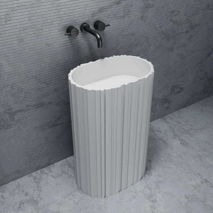 Раковина отдельностоящая Abber Stein белая матовая AS2551-H 58х38 см