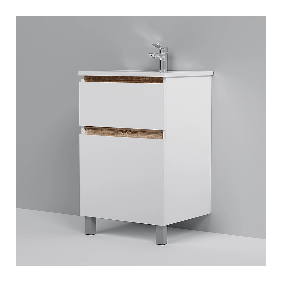 База под раковину Am Pm X-Joy напольная 2 ящика белый глянец M85AFSX0552WG 55 см