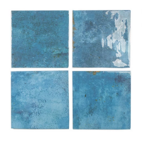 Плитка керамическая DNA Tiles Енамел Сqуаре Оcеан / Enamel Square Ocean глянцевая бирюзовая 123077 12,5х12,5 см