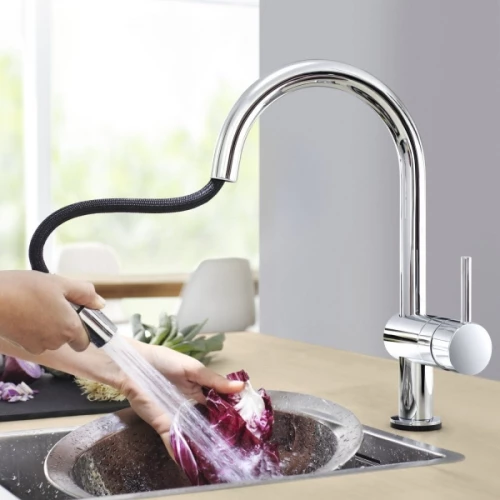 Смеситель для кухни Grohe Minta с выдвижным изливом 32918000