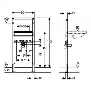 Инсталляция для умывальника Geberit Duofix h112 111.434.00.1