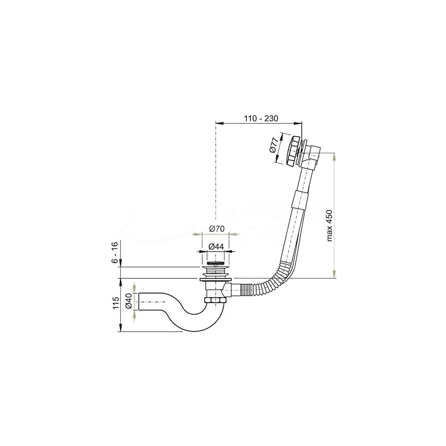 Слив перелив автомат Timo 8004/00
