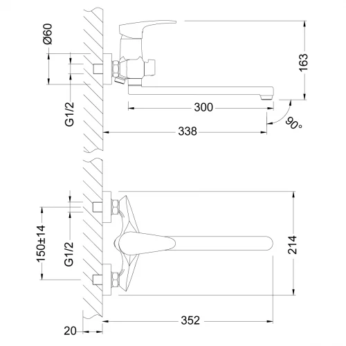 Смеситель для ванны Lemark Linara LM0451C хром