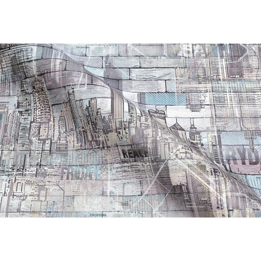 Обои флизелиновые Palitra Life Manhattan синие PL71814-56 1,06х10,05 м