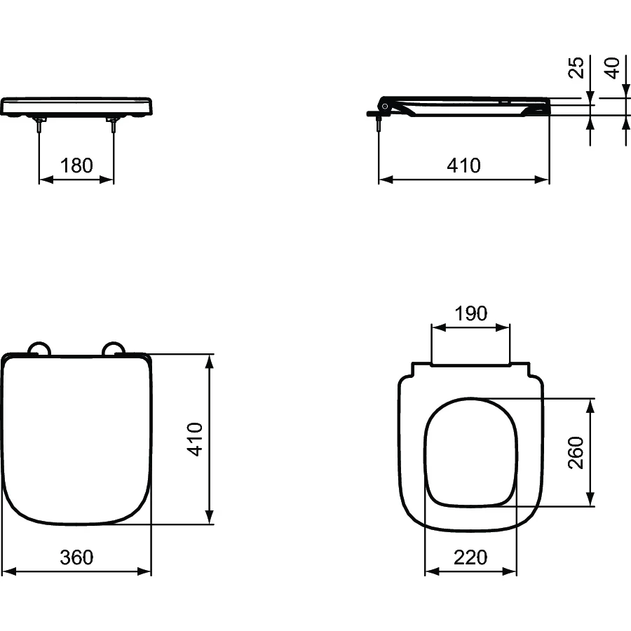 УльтраТонкое сиденье и крышка для унитаза Ideal Standard i.life S с функцией плавного закрытия дюропласт с функцией fast fix легкосъемное T532901