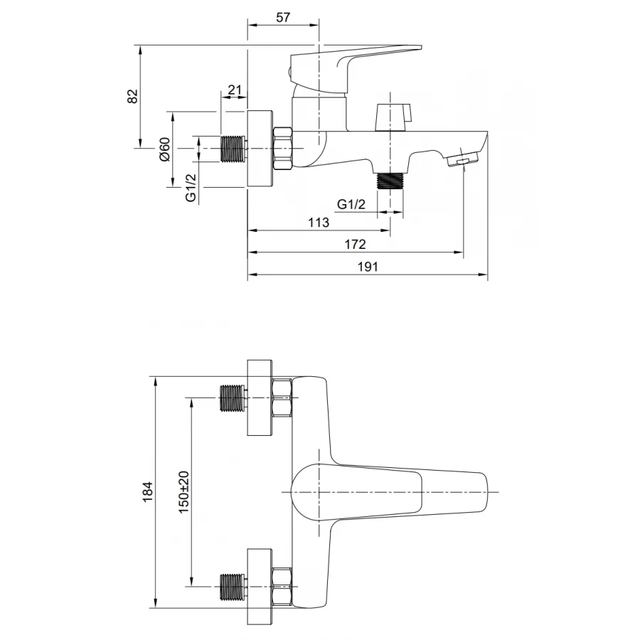 Смеситель для ванны Olive`s Tieso черный 26201TSB