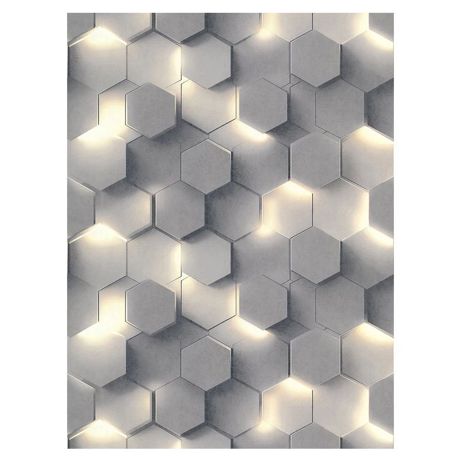 Обои флизелиновые Аспект Гексагон серые 70669-41 1,06х10,05 м