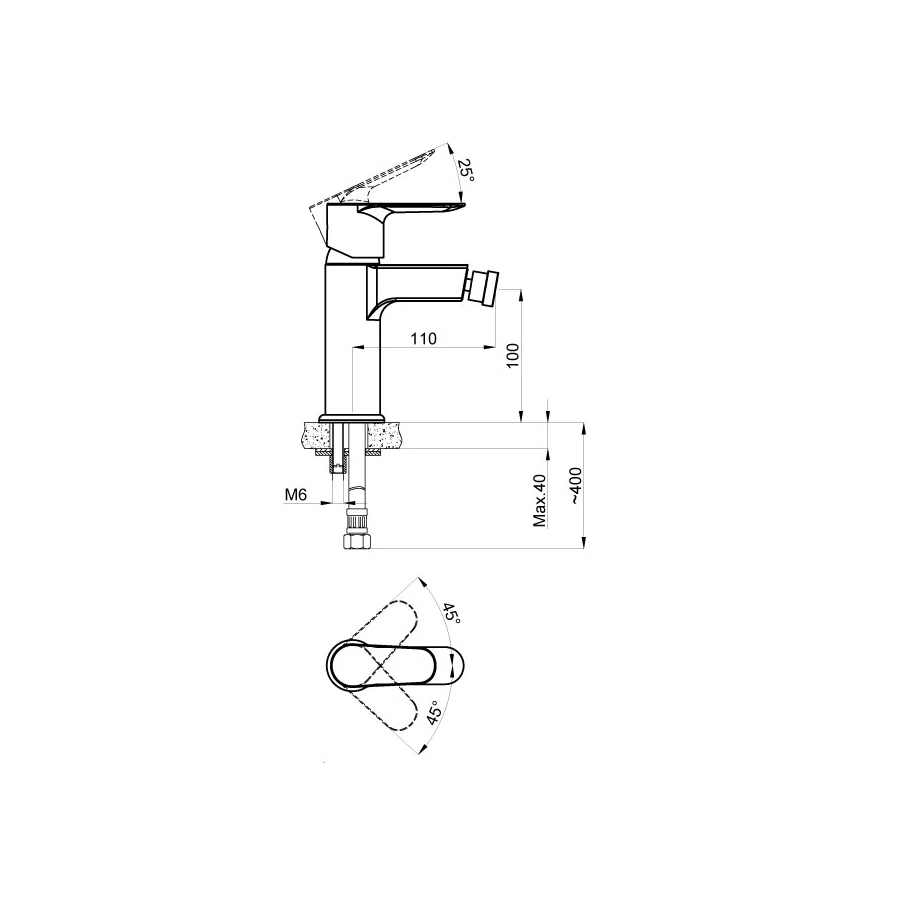 Смеситель для биде Azario Leya хром AZ-15926601