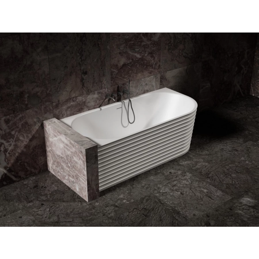 Ванна из искусственного камня Abber Stein белая матовая AS9651 L 170х80 см