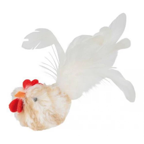 Игрушка для кошки Trixie музыкальная петушок с пищалкой из плюша 8 см