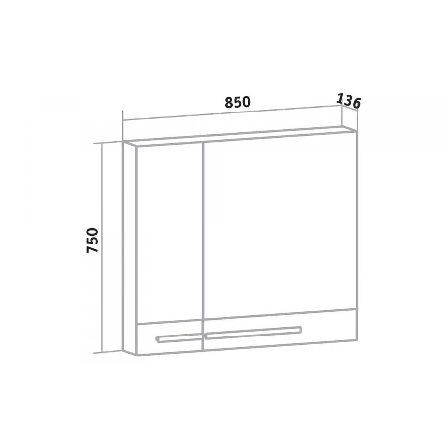 Зеркальный шкаф Runo Вудлайн 85 крафтовый дуб 00-00001348 85x75 см
