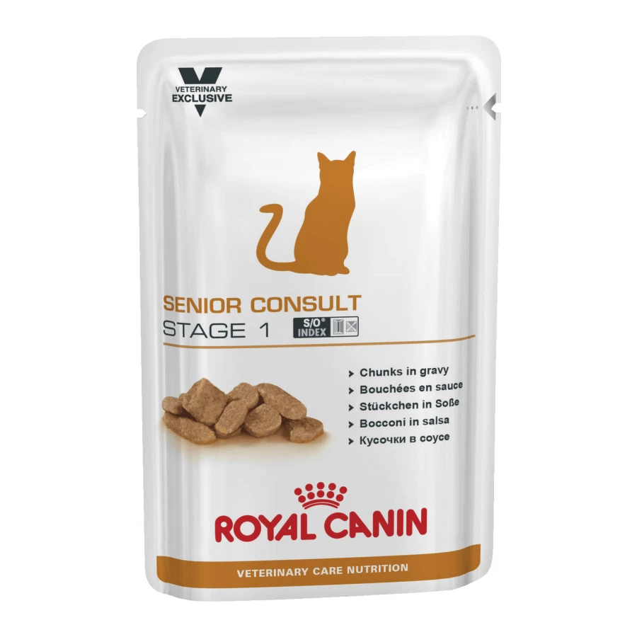 Корм Royal Canin vd senior consult stage 1 Wet пауч ветеринарная диета для кастрированных котов и стерилизованных кошек от 7 до 10 лет 100 г