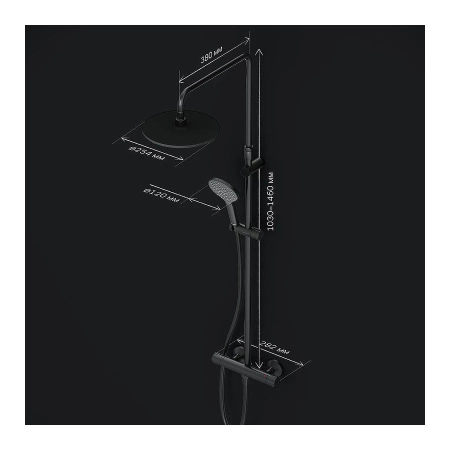 Душевая система c термостатом Am Pm Like F0780422