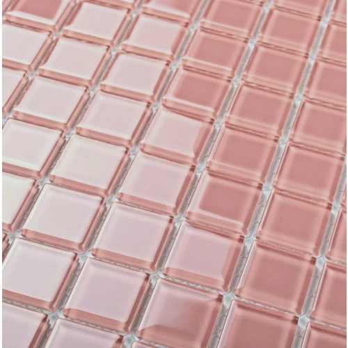 Мозаика Bonaparte Стеклянная мозаика Pink glass 25х25 глянцевая розовая 30х30 см