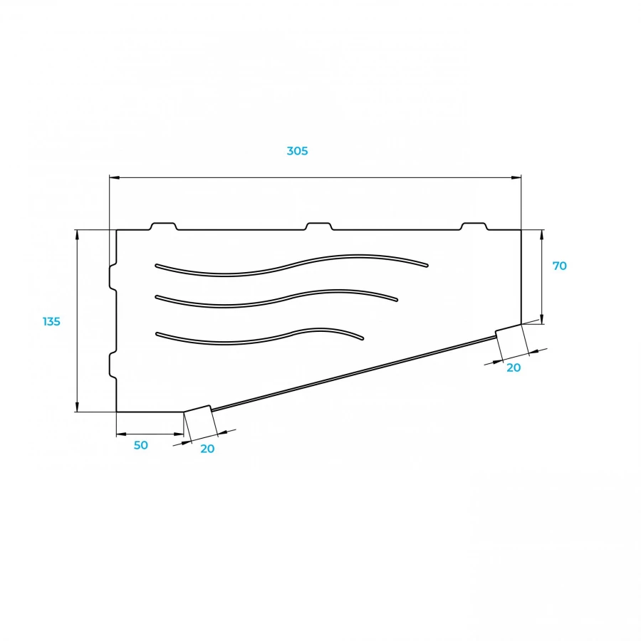 Полка в ванную комнату RGW MT-11W Правая 49279911-01R