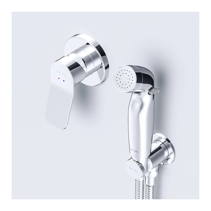 Смеситель Am Pm X-Joy монтируемый в стену с гигиеническим душем F40H85A00