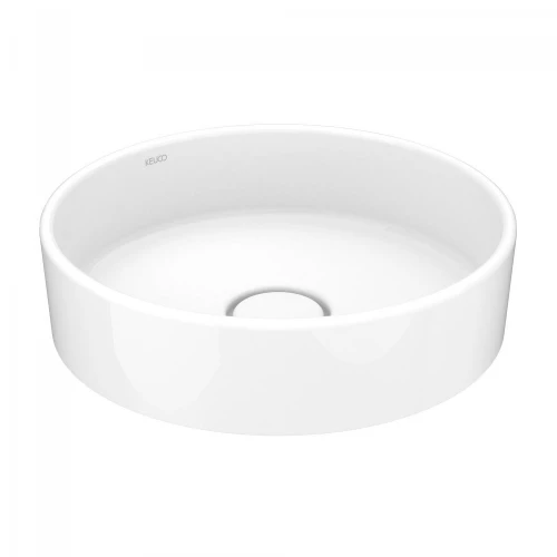 Керамический умывальник Keuco Stageline D 400 mm без перелива вкл принудительный слив G 1 1/4 и керамическую крышку белый 32880310400