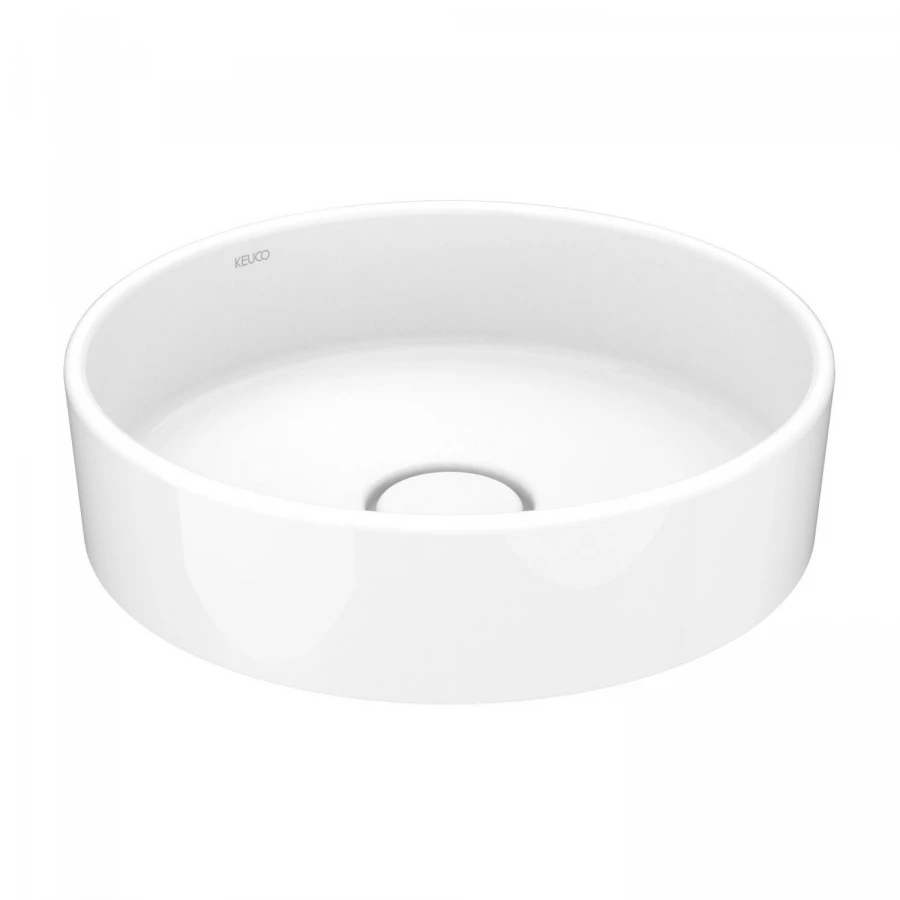 Керамический умывальник Keuco Stageline D 400 mm без перелива вкл принудительный слив G 1 1/4 и керамическую крышку белый 32880310400