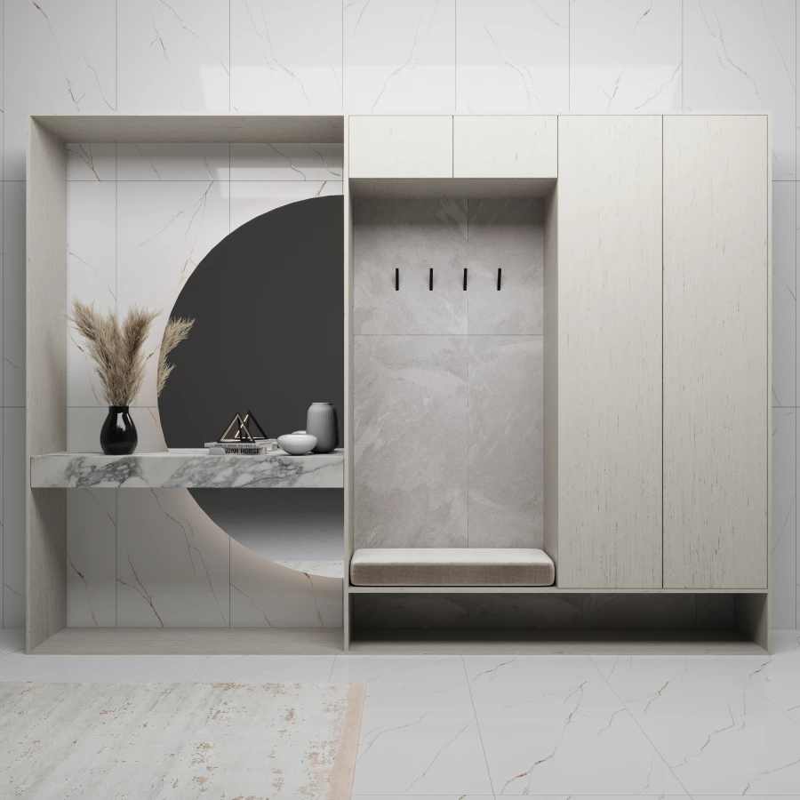 Керамогранит Buono Queen Golden Glossy Carving белый QVL4633GC 120х60 см