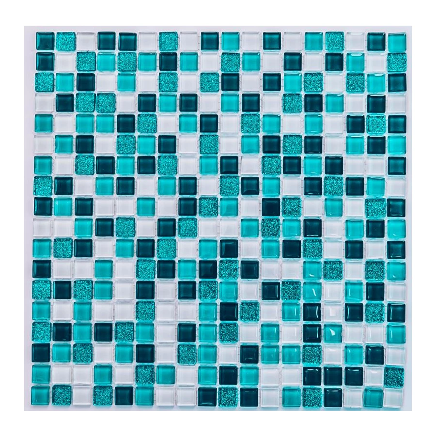 Мозаика Bonaparte Стеклянная мозаика Glossy 15х15 фольгированная глянцевая зеленая 30х30 см