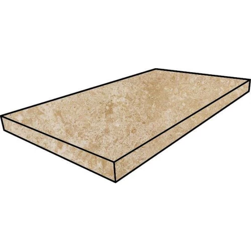 Ступень угловая левая из керамогранита Italon Нэчрэл Лайф Стоун Алмонд / Natural Life Stone Almond матовая бежевая 620070000454 60х33 см