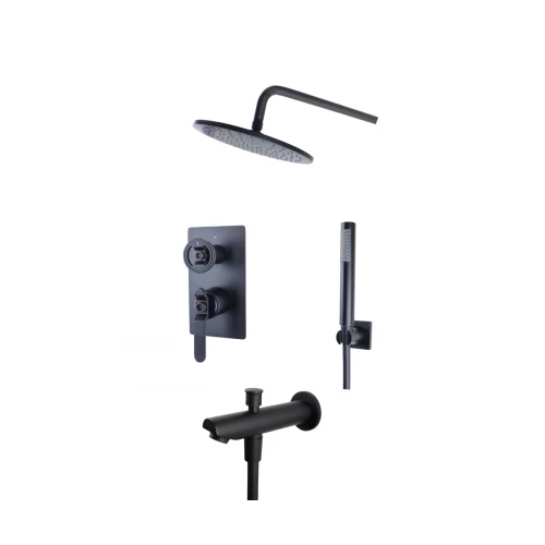 Душевой комплект Bronze de Luxe 1760'S Loft встраиваемый матовый черный 6630SB