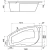 Ванна акриловая Santek Майорка левосторонняя белая 1.WH11.1.984 150х90 см