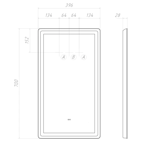 Зеркало Vigo Geometry Classic 400 068 39.6x70 см