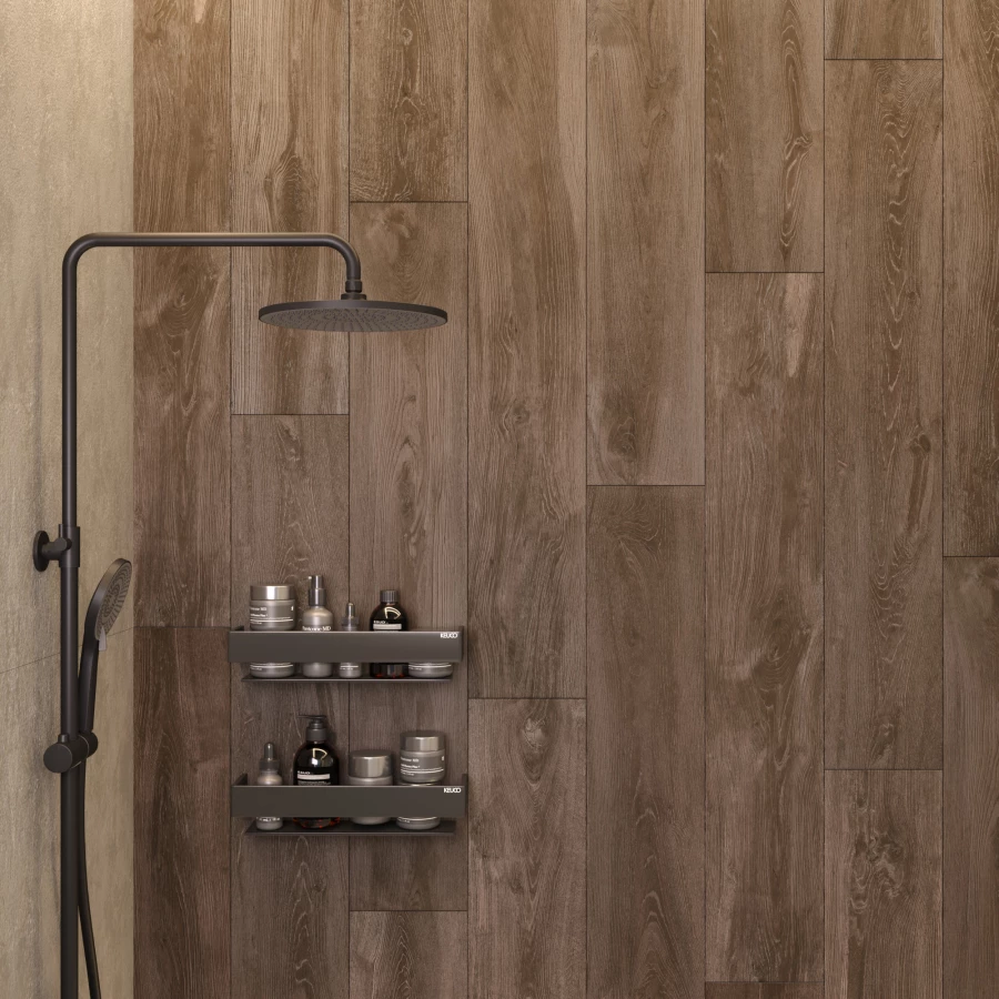 Керамогранит Creanza Husk Wood Wenge матовый венге CW-RT14-B 120х20 см