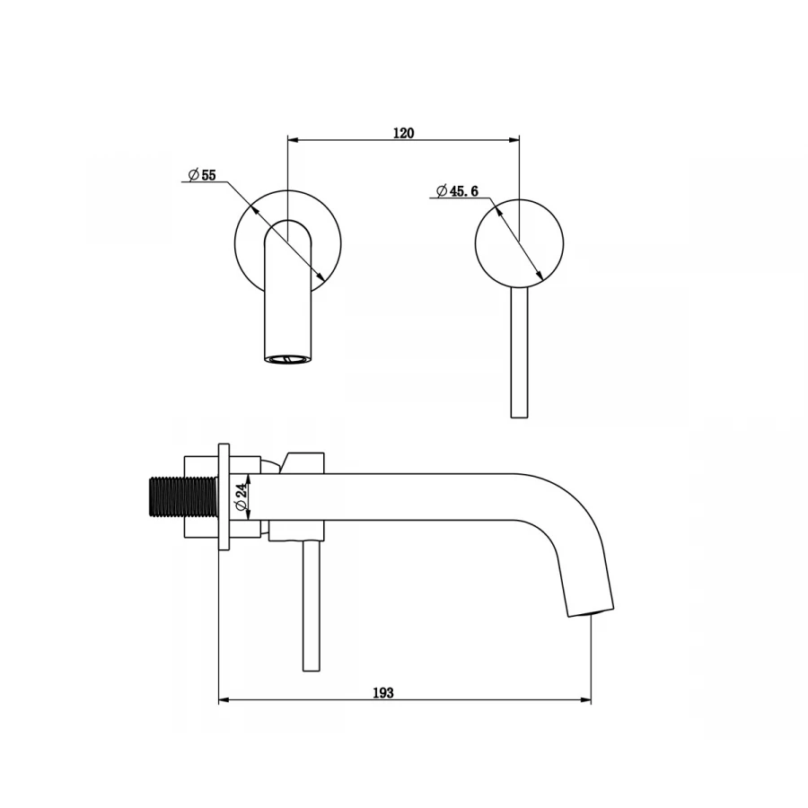Смеситель настенный для раковины Bronze de Luxe Scandi 14511W белый