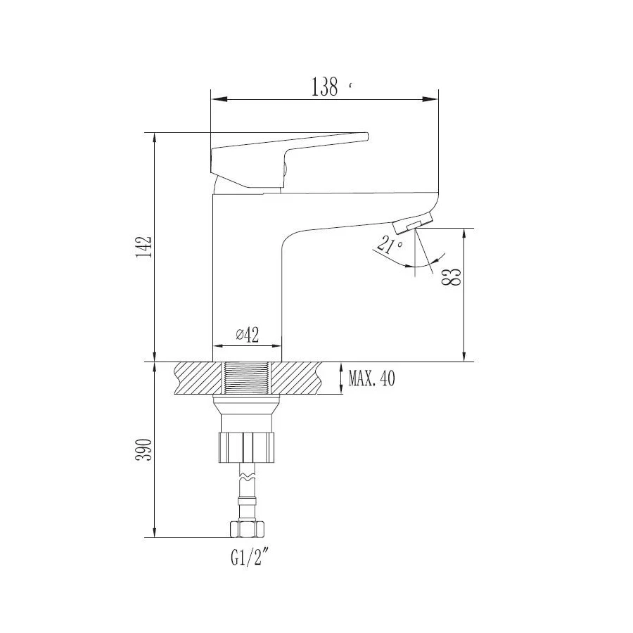 Смеситель для раковины Esko хром VE26-3E