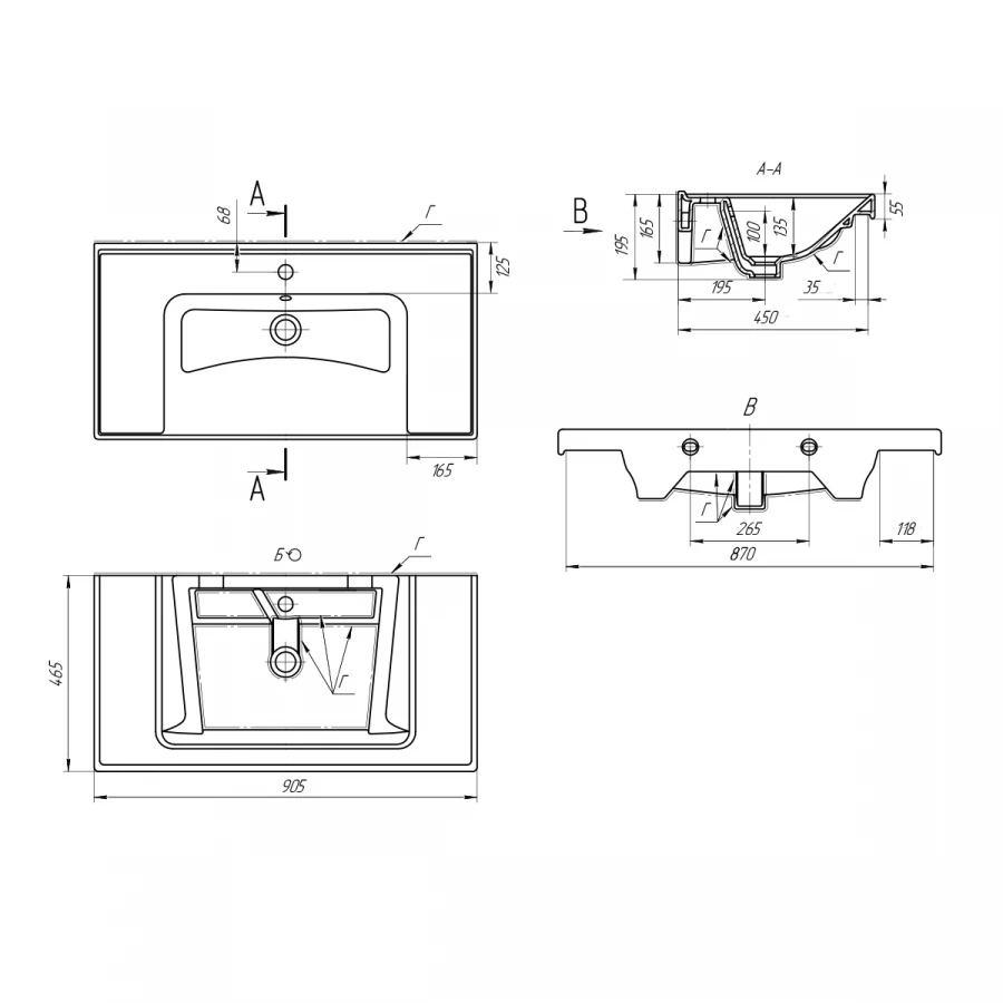 Раковина Lemark Грэйс 90 керамическая 641617