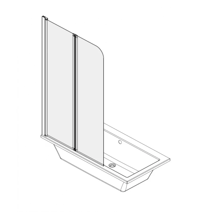 Шторка для ванны Azario Boston хром прозрачное стекло 4 мм AZ-141 80x140 см